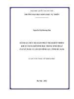 đánh giá mức độ giảm phát thải khí ô nhiễm khi sử dụng khí sinh học trong sinh hoạt (tại xã ngọc lũ, huyện bình lục, tỉnh hà nam