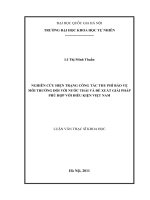 nghiên cứu hiện trạng công tác thu phí bảo vệ môi trường đối với nước thải và để xuất giải pháp phù hợp với điều kiện việt nam