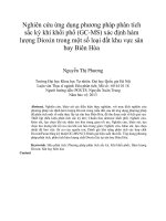 nghiên cứu ứng dụng phương pháp phân tích sắc ký khí khối phổ (gc-ms) xác định hàm lượng dioxin trong một số loại đất khu vực sân bay biên hòa tt