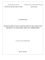 góp phần nghiên cứu một vài phương pháp ứng dụng trong tổng hợp pregnan từ phytostrerol thông qua androstendion