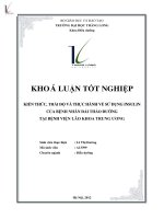 kiến thức, thái độ và thực hành về sử dụng insulin của bệnh nhân đái tháo đường tại bệnh viện lão khoa trung ương đ