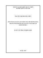 phân tích các dạng asen trong mẫu môi trường bằng phương pháp phổ hấp thụ nguyên tử kết hợp với chemometrics