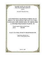 giải pháp đẩy mạnh hoạt động xuất khẩu các mặt hàng chủ lực của việt nam sang thị trường liên minh châu âu trong bối cảnh hội nhập kinh tế quốc tế