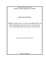 nghiên cứu khả năng xử lý nước thải nhiễm thuốc nổ nhóm nitrophenol bằng một số tác nhân hóa học, xúc tác kết hợp với sử dụng thực vật thủy sinh