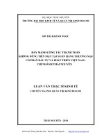 đẩy mạnh công tác thanh toán không dùng tiền mặt tại ngân hàng thương mại cổ phần đầu tư và phát triển việt nam - chi nhánh thái nguyên
