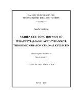 nghiên cứu tổng hợp một số peracetyl-β-d-lucopyranosyl, thiosemicarbazon của n-alkylisatin