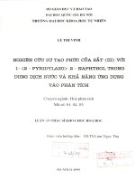 nghiên cứu sự tạo phức của sắt (iii) với 1-(2-pyridylazo)-2-naphthol trong dung dịch nước và khả năng ứng dụng vào phân tích