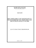 điều chỉnh chiến lược kinh doanh của doanh nghiệp dệt may trong bối cảnh khủng hoảng kinh tế năm 2008