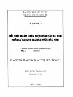 giải pháp nhằm hoàn thiện công tác đãi ngộ nhân sự tại kho bạc nhà nước bắc ninh