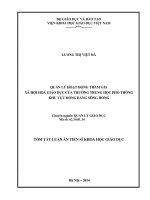 Quản lý hoạt động tham gia xã hội hoá giáo dục của trường trung học phổ thông khu vực đồng bằng sông hồng (tt)