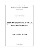 đánh giá hiện trạng môi trường đất, nước tại một số làng nghề trên địa bàn tỉnh bắc ninh và đề xuất giải pháp giảm thiểu ô nhiễm