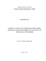nghiên cứu áp dụng các giải pháp giảm thiểu ô nhiễm môi trường và bệnh nghề nghiệp ở các làng chế tác đá huyện hoa lư, tỉnh ninh bình