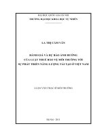 đánh giá và dự báo ảnh hưởng của luật thuế bảo vệ môi trường tới sự phát triển năng lượng tái tạo ở việt nam