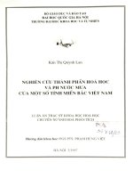 nghiên cứu thành phần hoá học và ph nước mưa của một số tỉnh miền bắc việt nam