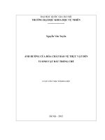 ảnh hưởng của hóa chất bảo vệ thực vật đến vi sinh vật đất trồng chè