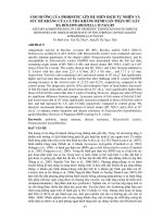 ẢNH HƯỞNG CỦA PROBIOTIC LÊN HỆ MIỄN DỊCH TỰ NHIÊN VÀ  SỨC ĐỀ KHÁNG CỦA CÁ TRA KHÁNG BỆNH GAN THẬN MỦ GÂY  RA BỞI EDWARDSIELLA ICTALURI