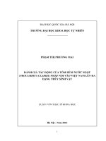 đánh giá tác động của tôm hùm nước ngọt (procambius clarkii) nhập nội vào việt nam lên đa dạng thủy sinh vật