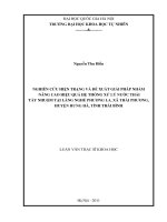 nghiên cứu hiện trạng và đề xuất giải pháp nhằm nâng cao hiệu quả hệ thống xử lý nước thải tẩy nhuộm tại làng nghề phương la, xã thái phương, huyện hưng hà, tỉnh thái bình