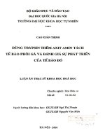 DÙNG TRYPSIN THÈM AXIT AMIN TÀCH TÉ BÀO PHÒI GÀ VÀ DANH GIÀ SU PHÀT TRIÉN CÙA TÈ BÀO DÒ