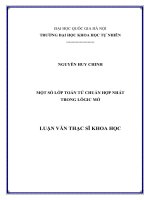 một số lớp toán tử chuẩn hợp nhất trong lôgic mờ