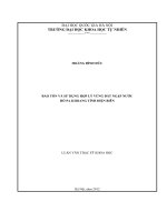 bảo tồn và sử dụng hợp lý vùng đất ngập nước hồ pa khoang tỉnh điện biên