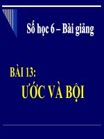 bài giảng số học 6 chương 1 bài 13 ước và bội