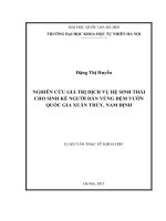 nghiên cứu giá trị dịch vụ hệ sinh thái cho sinh kế người dân vùng đệm vườn quốc gia xuân thủy, nam định