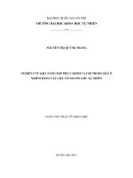 nghiên cứu khả năng hấp phụ cadimi và chì trong đất ô nhiễm bằng vật liệu có nguồn gốc tự nhiên