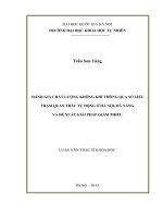 đánh giá chất lượng không khí thông qua số liệu trạm quan trắc tự động ở hà nội, đà nẵng và dề xuất giải pháp giảm thiểu