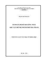 đánh giá độ rủi ro sóng thần khu vực đô thị thành phố nha trang