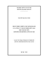 hoàn thiện chiến lược kinh doanh của công ty trách nhiệm hữu hạn một thành viên kinh doanh khí hóa lỏng hà nội