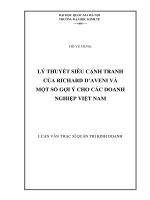 lý thuyết siêu cạnh tranh của richard d'aveni và một số gợi ý cho các doanh nghiệp việt nam