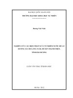 nghiên cứu các biện pháp xử lý ô nhiễm nước hồ an dương xã chi lăng nam, huyện thanh miện, tỉnh hải dương