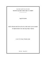 phân tích di truyền gen sửa chữa bắt cặp sai msh2 từ bệnh nhân ung thư đại trực tràng