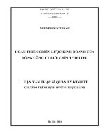 hoàn thiện chiến lược kinh doanh của tổng công ty bưu chính viettel