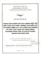 phân tích đánh giá dư lượng một số hợp chất cơ thiếc trong các mẫu cá và nước biển lấy tại cảng hải phòng và khu vực vịnh hạ long bằng phương pháp sắc ký khí sử dụng detector khối phổ