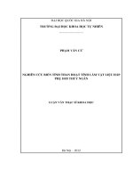 nghiên cứu biến tính than hoạt tính làm vật liệu hấp phụ hơi thủy ngân