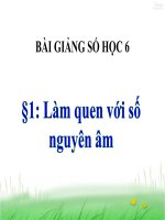 bài giảng số học 6 chương 2 bài 1 làm quen với số nguyên âm