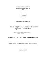 hoàn thiện quản lý điện nông thôn tại điện lực hà tĩnh