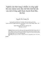 nghiên cứu hiện trạng ô nhiễm và công nghệ lên men mêtan nước thải chế biến tinh bột sắn của một số làng nghề thuộc huyện hoài đức, hà nội ttt