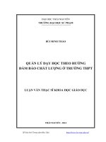 quản lý dạy học theo hướng đảm bảo chất lượng ở trường thpt