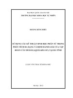 sử dụng các kỹ thuật sinh học phân tử trong phân tích đa dạng cà định dạng của tập đoàn cây dó bầu ( aquilaria sp.) tại hà tĩnh