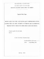 đóng góp vào việc xây dựng quy trình phân tích lượng vết các độc tố hữu cơ thuộc họ clophenol trong nước thải của nhà máy giấy bãi bằng