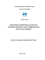 developing a marketing plan for the keywordz service of gapit communication joint-stock company