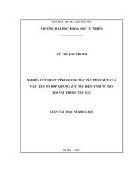 nghiên cứu hoạt tính quang xúc tác phân hủy của vật liệu tổ hợp quang xúc tác biến tính từ tio2 đối với thuốc trừ sâu