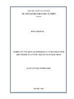 nghiên cứu ứng dụng aluminosilicat và than hoạt tính biến tính để xử lý nước thải sản xuất dược phẩm