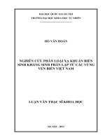 nghiên cứu phân loại xạ khuẩn biến sinh kháng sinh phân lập từ các vùng ven biển việt nam