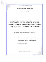 những rào cản khi bắt đầu sử dụng insulin của bệnh nhân đái tháo đường típ 2 tại bệnh viện lão khoa trung ương đ
