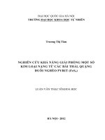 nghiên cứu khả năng giải phóng một số kim loại nặng từ các bãi thải, quặng đuôi nghèo pyrit (fes2
