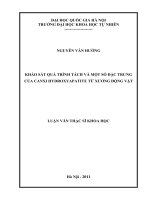 khảo sát quá trình tách và một số đặc trưng của canxi hydroxyapatite từ xương động vật